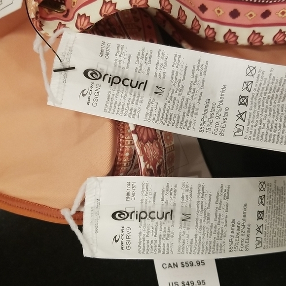 💕RIP CURL💕 Desert Dawn Bikini Banded Triangle Top + High Waisted Bottom M NWT - Picture 5 of 16